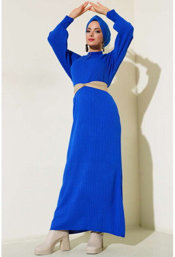 15900 Boydan Tesettür Triko Elbise