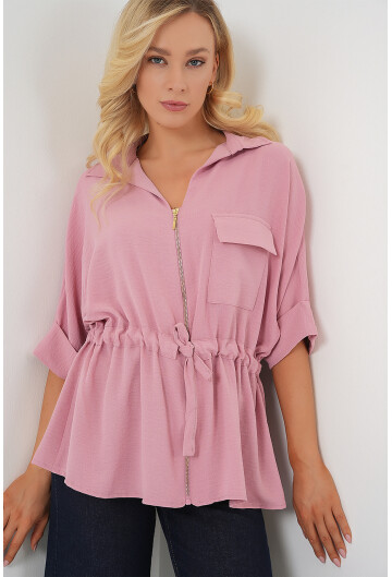 Fermuarlı Kadın Gömlek 0721