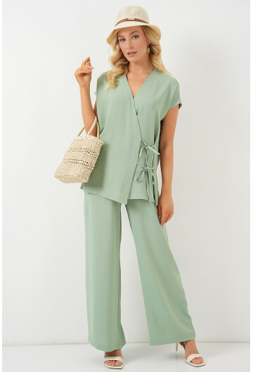 Kadın Kısa Kol Bağcıklı Ayrobin İkili Takım 6741