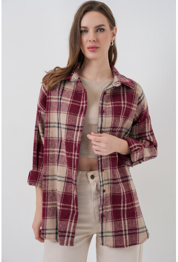 3854 Ekose Desen Çift Cepli Gömlek