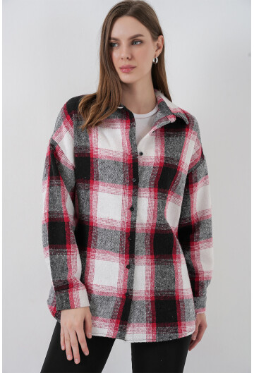 3854 Ekose Desen Çift Cepli Gömlek