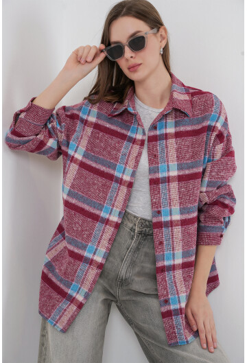 3854 Ekose Desen Çift Cepli Gömlek