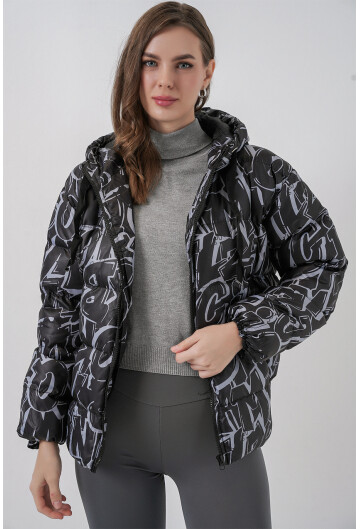 5125 Desenli Şişme Mont