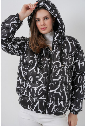 5125 Desenli Şişme Mont