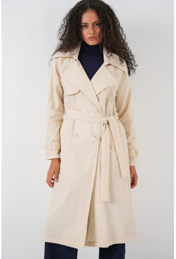 5938 Kruvaze Yaka Trençkot