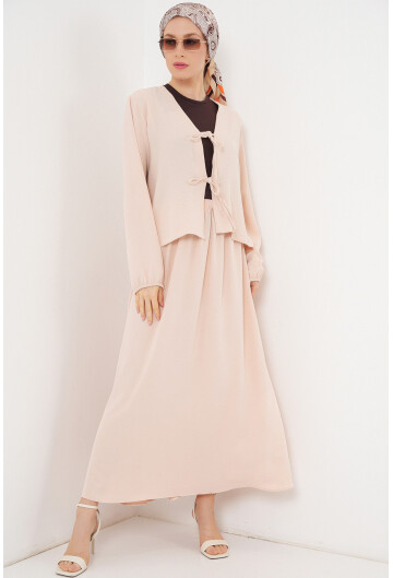 Kadın Ayrobin Kimono Etek İkili Takım 8047