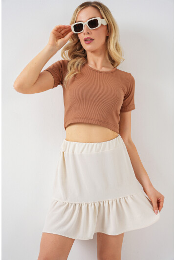 Kadın Ayrobin Mini Etek 8054