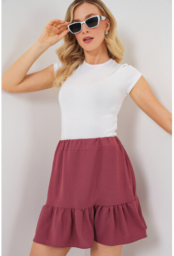 Kadın Ayrobin Mini Etek 8054