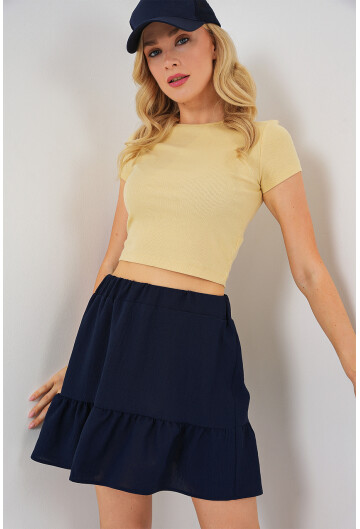 Kadın Ayrobin Mini Etek 8054
