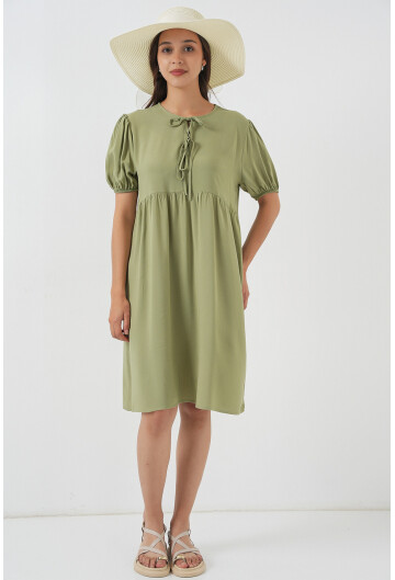 Kadın Bağcıklı Midi Elbise 2575