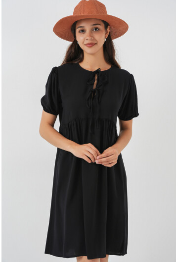 Kadın Bağcıklı Midi Elbise 2575