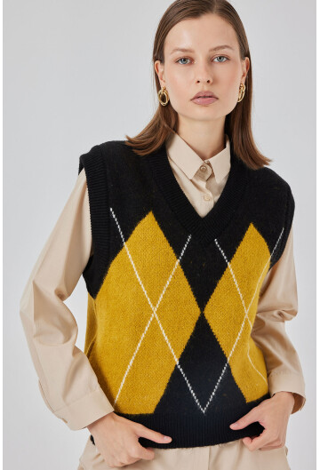 Kadın Baklava Desenli Süveter 15940