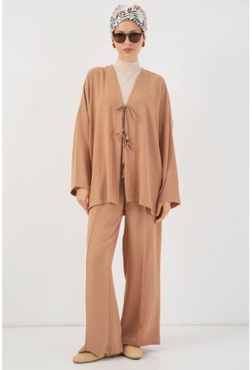 Kadın Keten Kimono İkili Takım 6727