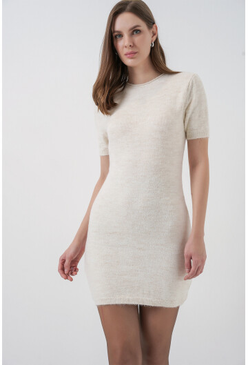 Kadın Kısa Kol Triko Elbise 15950