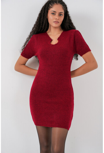Kadın Kolye Detaylı Triko Elbise 15989