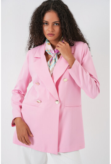 Kadın Kruvaze Yaka Blazer Ceket 0722