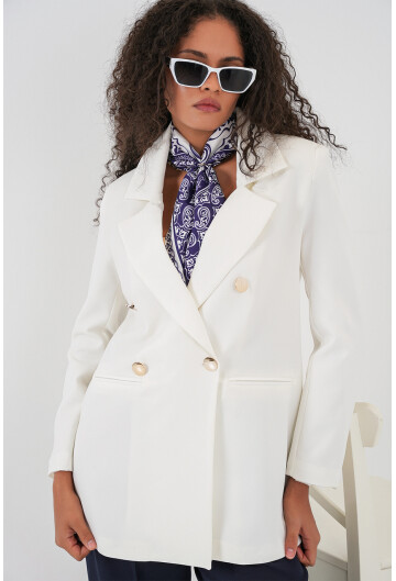Kadın Kruvaze Yaka Blazer Ceket 0722