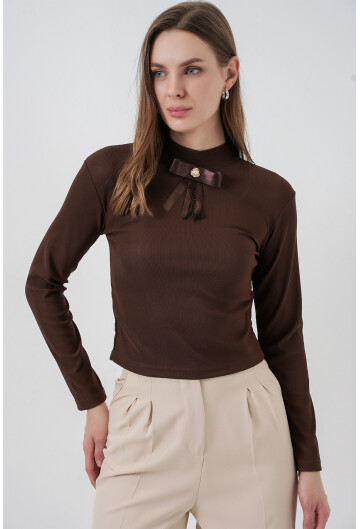 Kadın Kurdale Detay Uzun Kollu Bluz 977