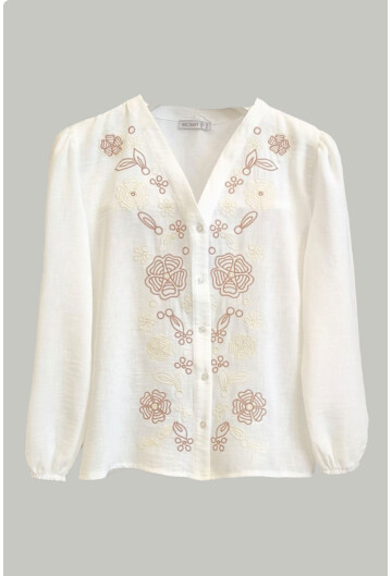 Kadın Nakışlı Uzun Kol Bluz 963