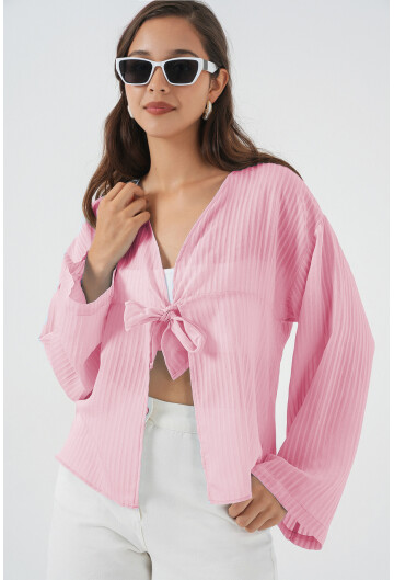 Kadın Önü Bağcıklı Bluz 952