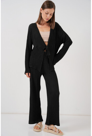 Kadın Örme Bluz Pantolon İkili Takım 30052