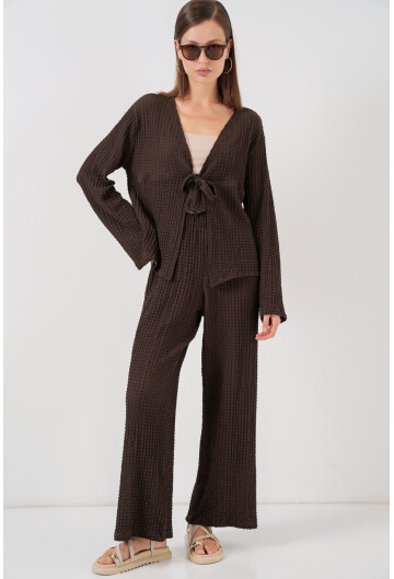Kadın Örme Bluz Pantolon İkili Takım 30052