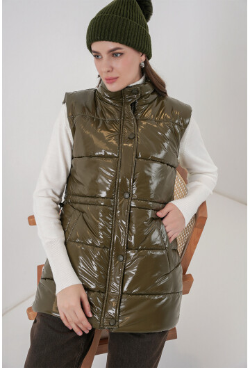 Kadın Parlak Şişme Yelek 5218