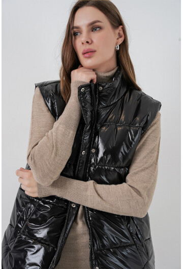 Kadın Parlak Şişme Yelek 5218