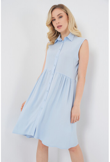 Kadın Sıfır Kol Midi Elbise 2563