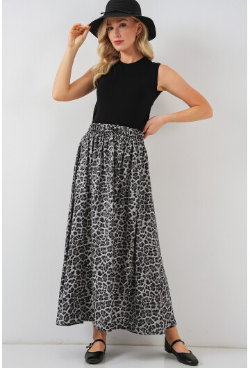 Kadın Uzun Ayrobin Etek 8050