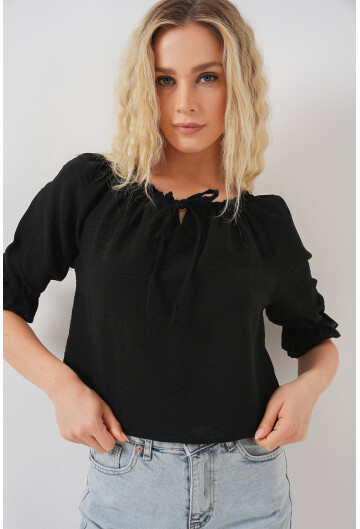 Kadın Yakası Fırfır Detaylı Bluz 959