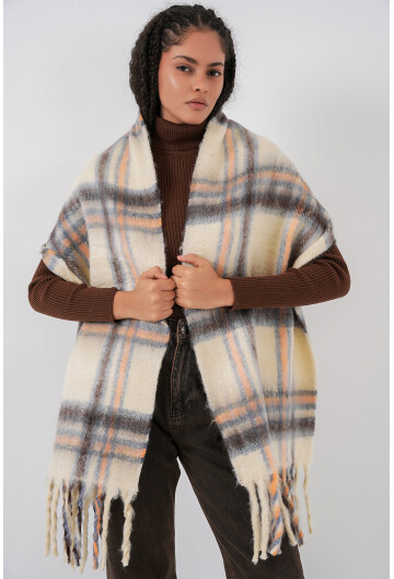 Kadın Yumuşak Dokulu Kalın Şal Atkı 15951