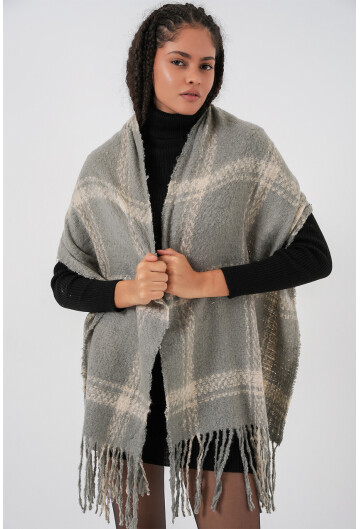 Kadın Yumuşak Dokulu Kalın Şal Atkı 15951