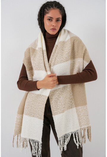 Kadın Yumuşak Dokulu Kalın Şal Atkı 15951