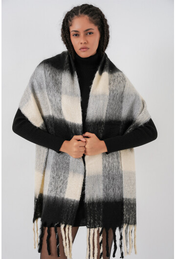 Kadın Yumuşak Dokulu Kalın Şal Atkı 15951