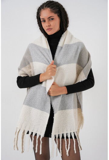 Kadın Yumuşak Dokulu Kalın Şal Atkı 15951