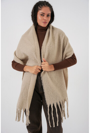 Kadın Yumuşak Dokulu Kalın Şal Atkı 15951
