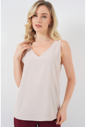 V Yaka Sıfır Kol Bluz 950
