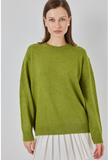 15895 Baklava Desenli Oversize Triko Kazak