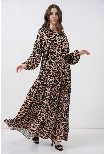 2423 Otantik Desenli Elbise