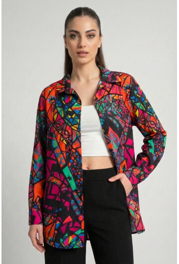 3721 Grafik Desenli Gömlek