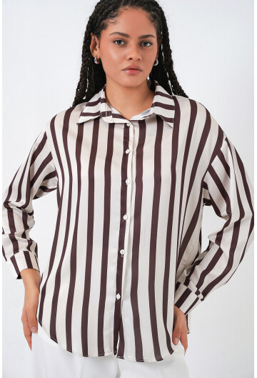 3964 Hafif Dökümlü Saten Gömlek