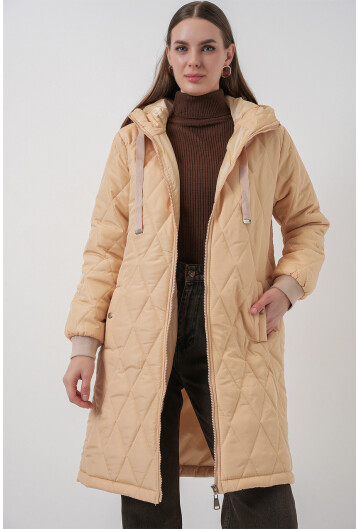 5138 Quilted Long Puffer Coat