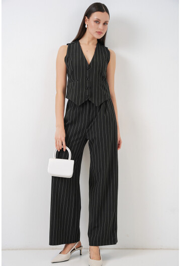 6709 Kadın Yelek Pantolon İkili Takım