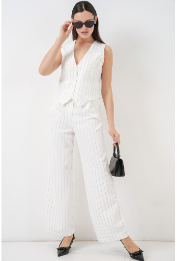 6709 Kadın Yelek Pantolon İkili Takım