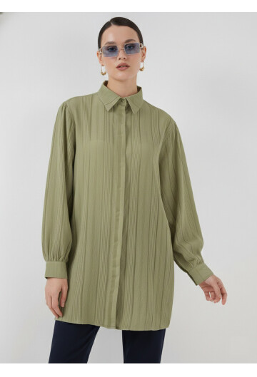 Çizgili Uzun Gömlek Tunik 5947