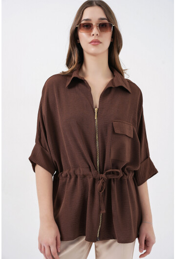 Fermuarlı Kadın Gömlek 0721