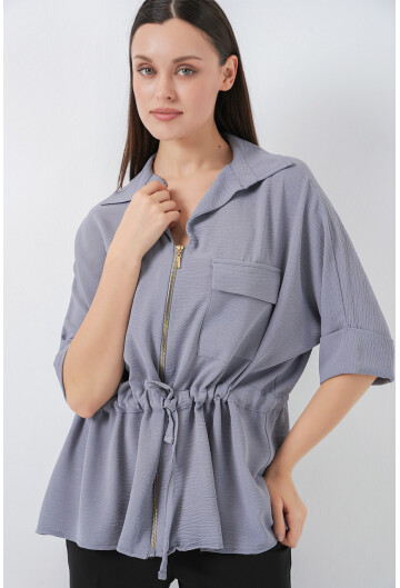 Fermuarlı Kadın Gömlek 0721