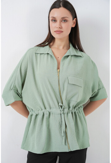 Fermuarlı Kadın Gömlek 0721