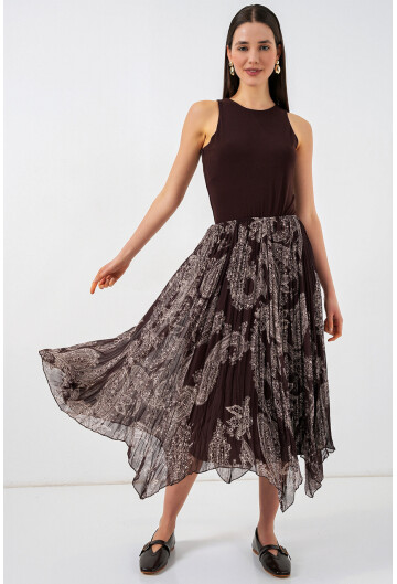 Kadın Asimetrik Tül Şifon Etek 8061